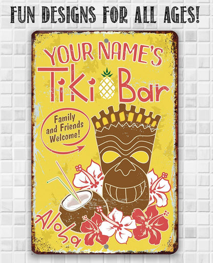 Personalized - Tiki Bar - Metal Sign