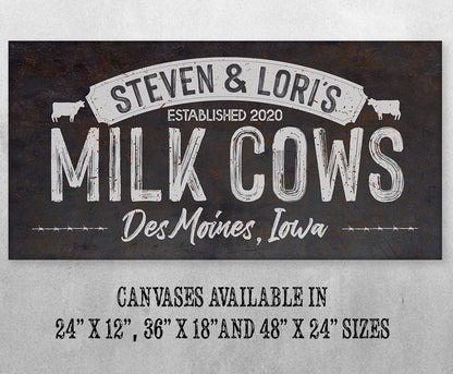 Personalized - Milk Cows - Canvas