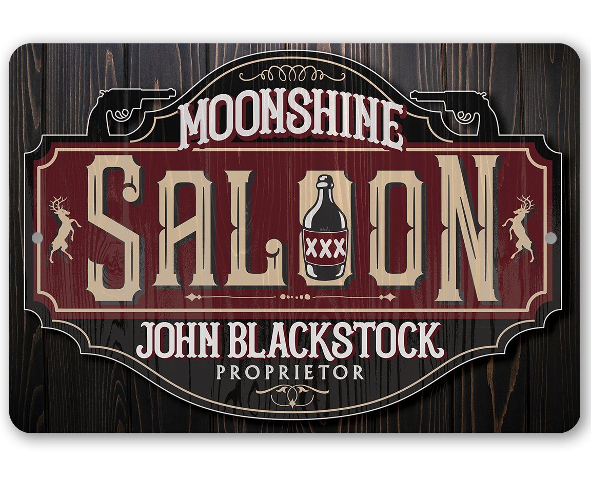 Personalized - Moonshine Saloon - Metal Sign