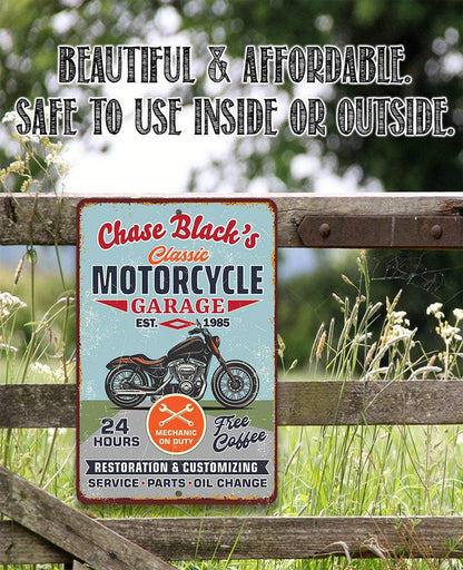 Personalized - Motorcycle Repair Garage - Metal Sign