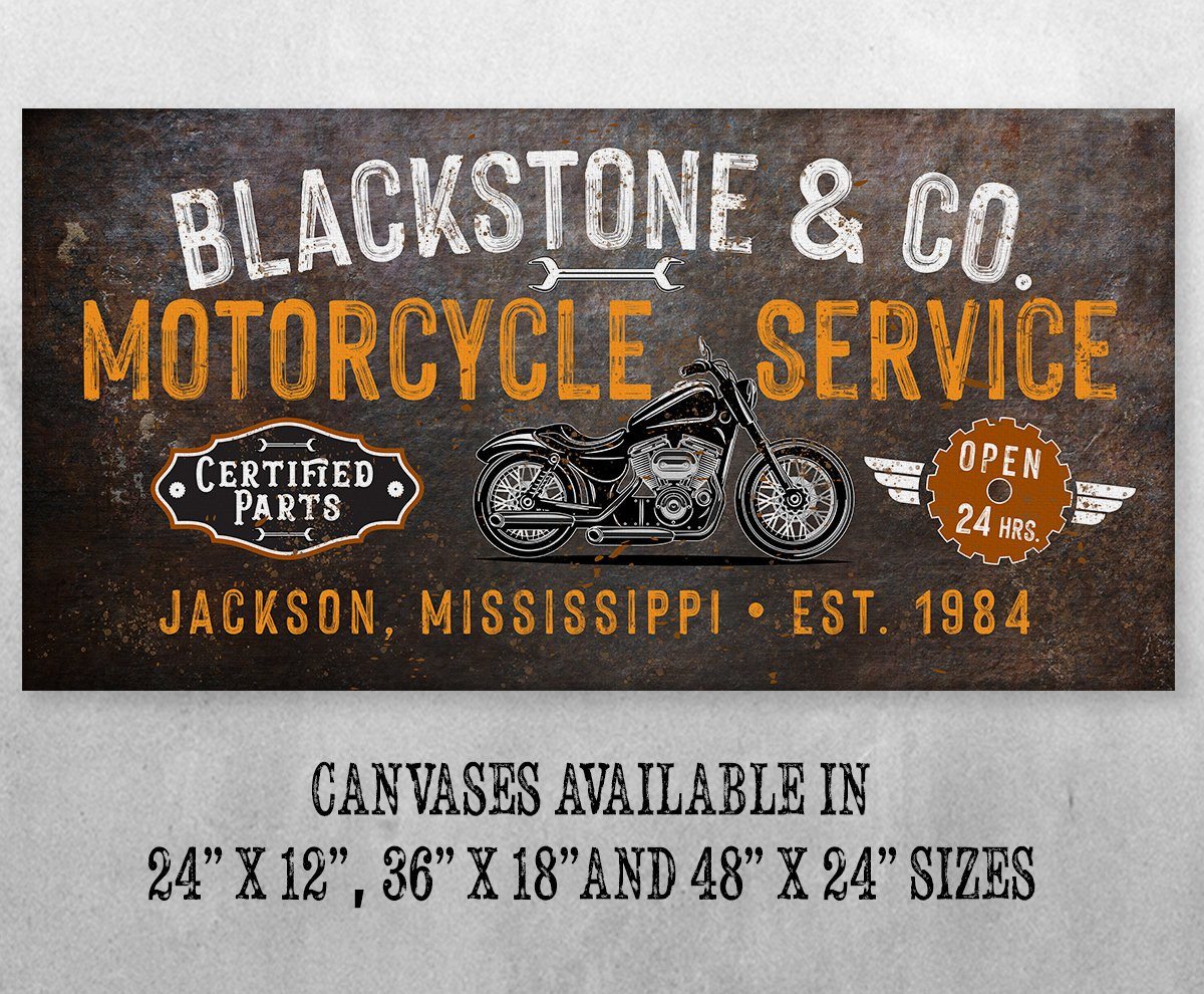 Personalized - Motorcycle Service - Canvas