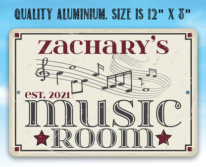 Personalized - Music Room - Metal Sign