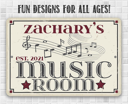 Personalized - Music Room - Metal Sign