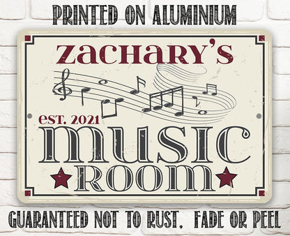 Personalized - Music Room - Metal Sign