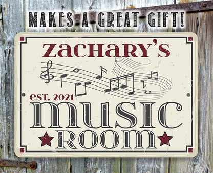 Personalized - Music Room - Metal Sign