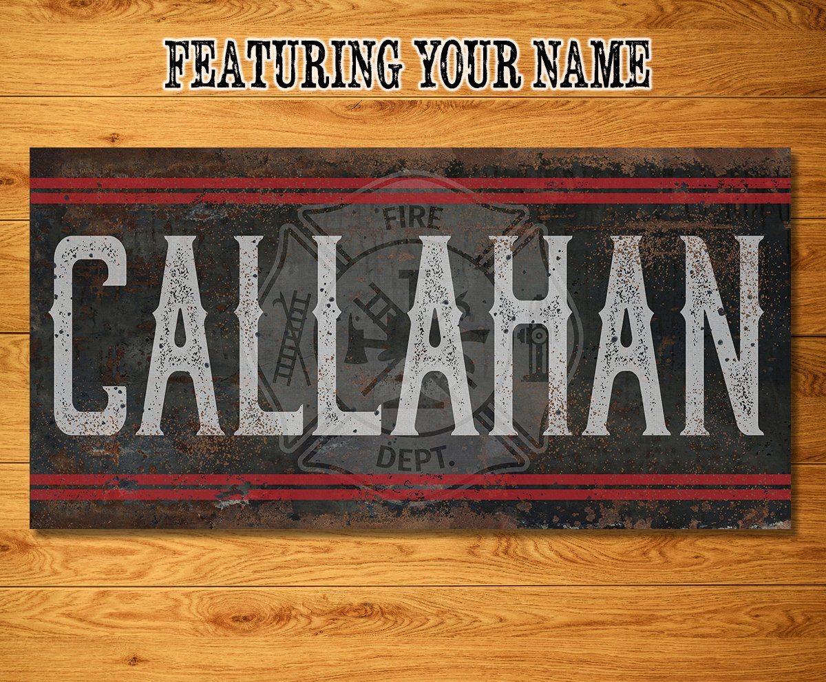 Personalized - Name Firefighter - Canvas