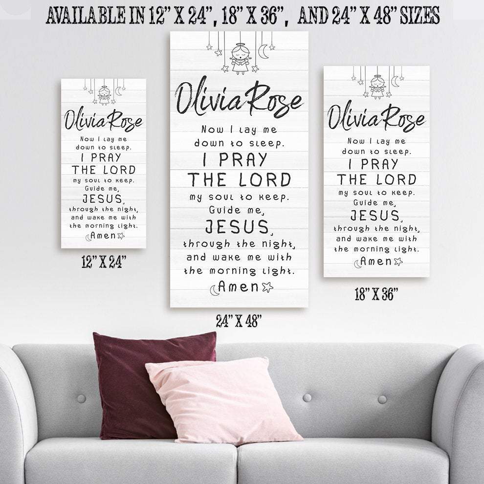 Personalized - Now I Lay Me Down - Canvas