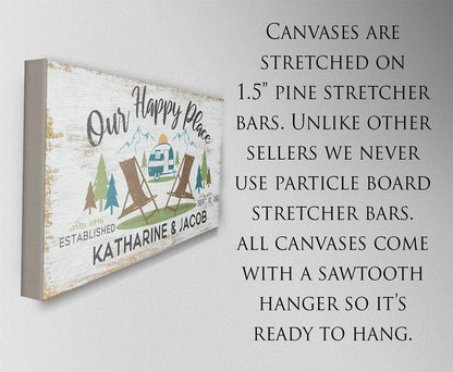 Personalized - Our Happy Place Camping - Canvas