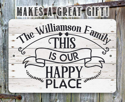 Personalized - Our Happy Place - Metal Sign