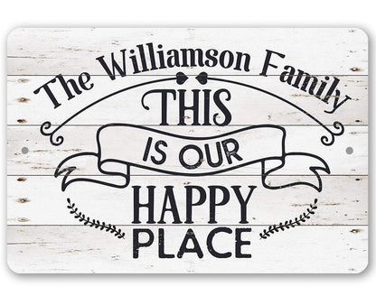 Personalized - Our Happy Place - Metal Sign