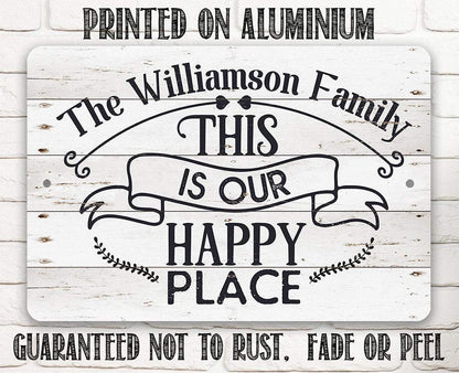 Personalized - Our Happy Place - Metal Sign
