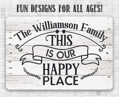Personalized - Our Happy Place - Metal Sign