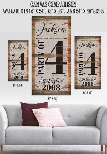 Personalized - Party of 4 - Canvas