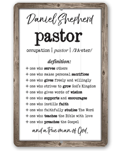 Personalized - Pastor - Metal Sign