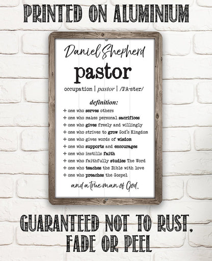 Personalized - Pastor - Metal Sign