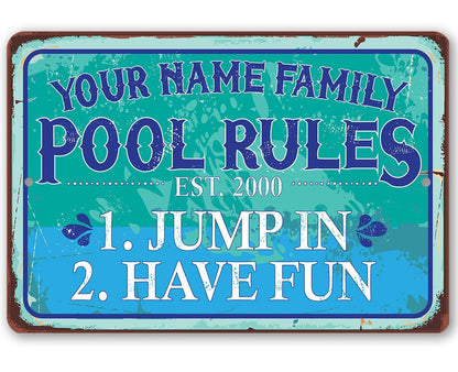 Personalized - Pool Side - Metal Sign