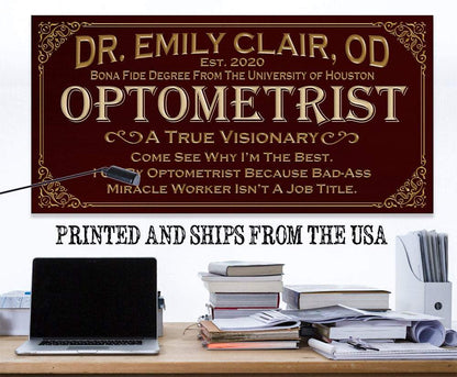 Personalized - Professional Optometrist - Canvas