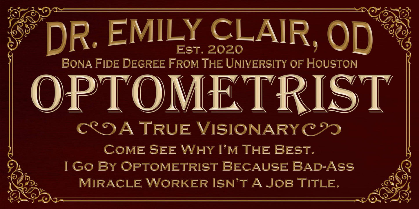 Personalized - Professional Optometrist - Canvas