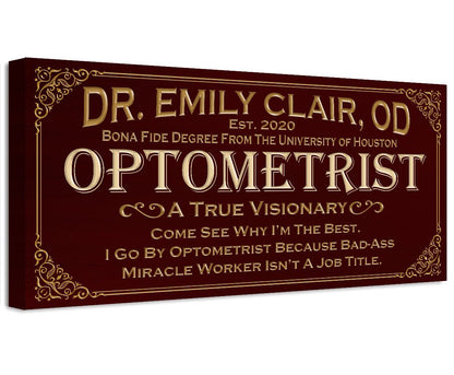 Personalized - Professional Optometrist - Canvas