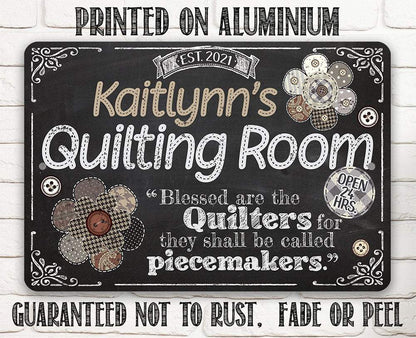 Personalized - Quilting Room - Metal Sign