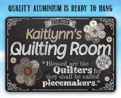 Personalized - Quilting Room - Metal Sign