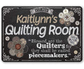 Personalized - Quilting Room - Metal Sign