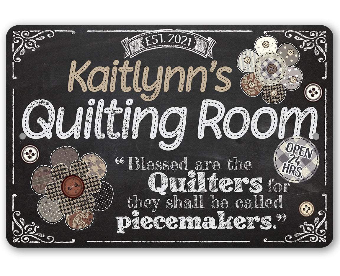 Personalized - Quilting Room - Metal Sign