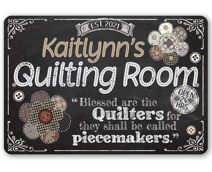 Personalized - Quilting Room - Metal Sign