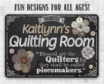 Personalized - Quilting Room - Metal Sign