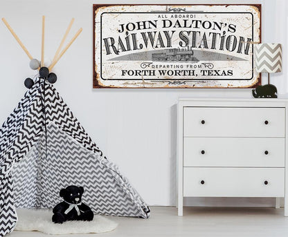Personalized - Railway Station - Canvas