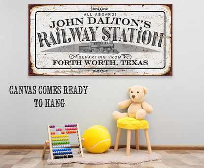 Personalized - Railway Station - Canvas
