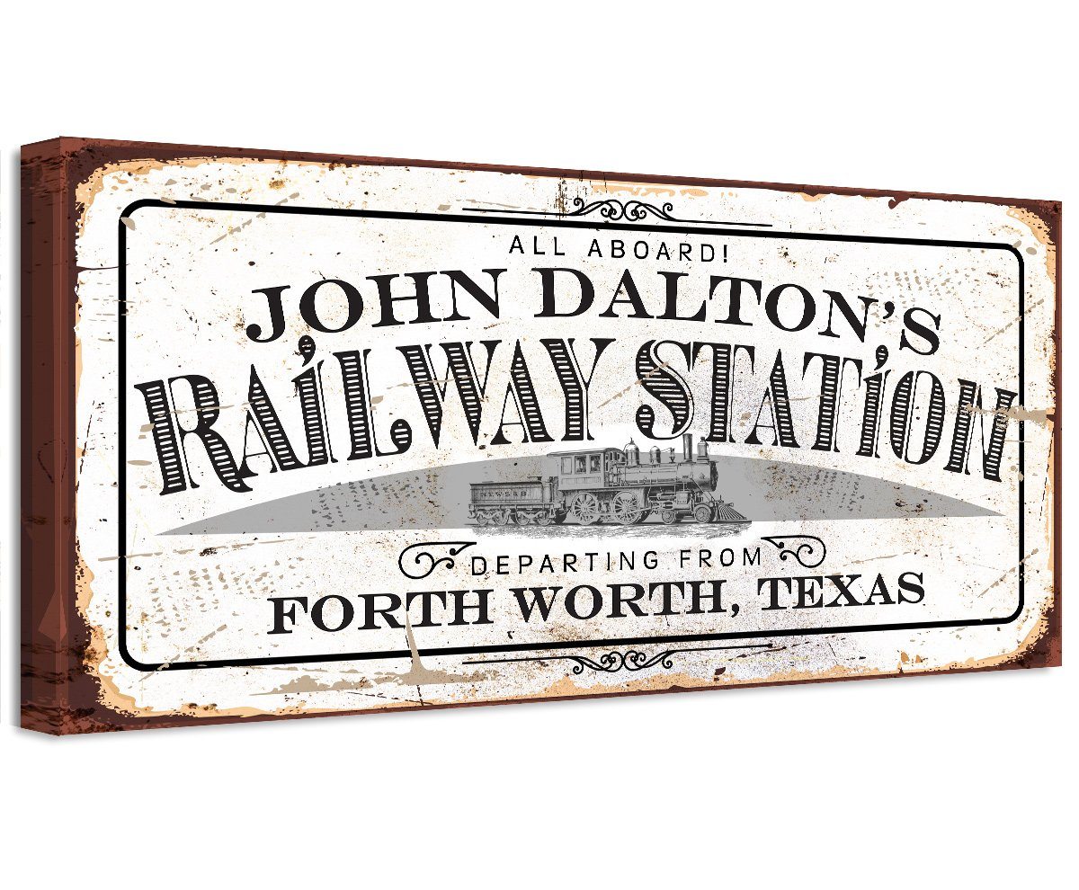 Personalized - Railway Station - Canvas