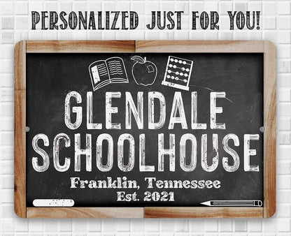 Personalized - Schoolhouse - Metal Sign