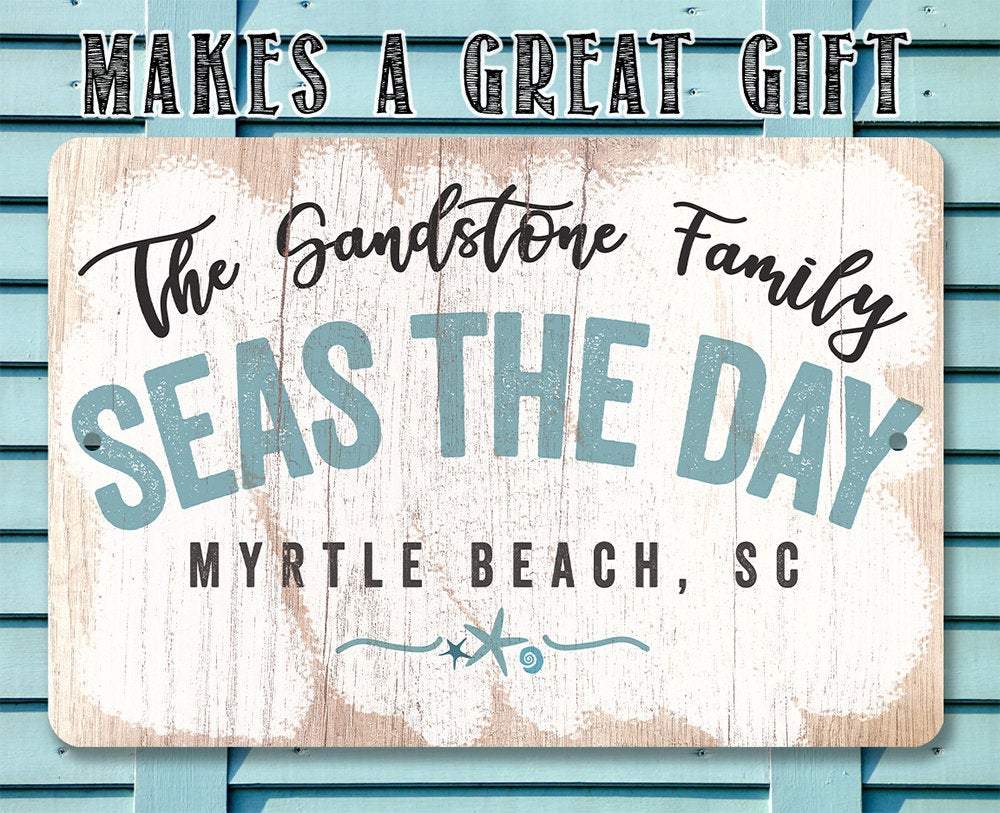 Personalized - Seas The Day - Metal Sign