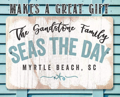Personalized - Seas The Day - Metal Sign