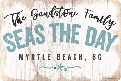 Personalized - Seas The Day - Metal Sign