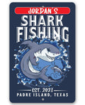 Personalized - Shark Fishing - Metal Sign