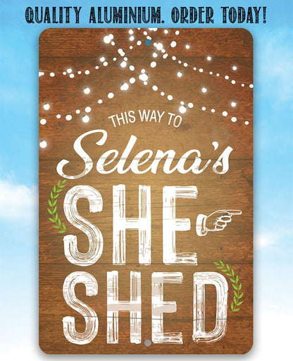 Personalized - She Shed Directional - Metal Sign