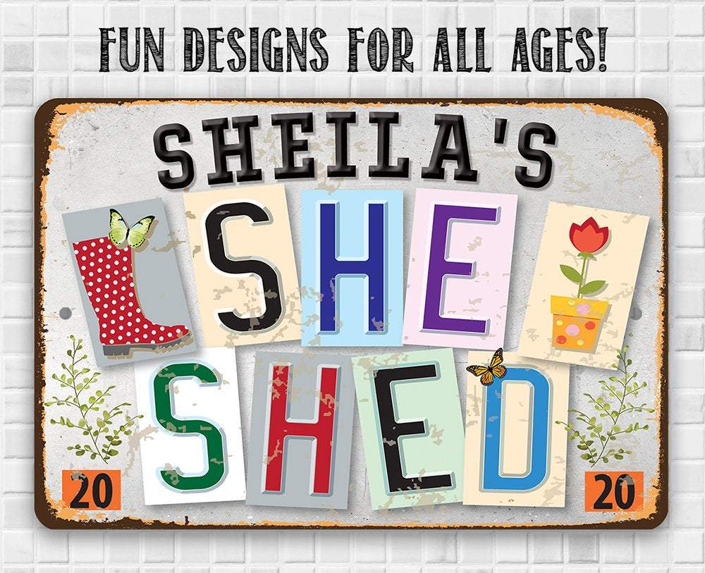 Personalized - She Shed - Metal Sign
