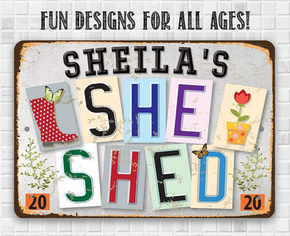 Personalized - She Shed - Metal Sign