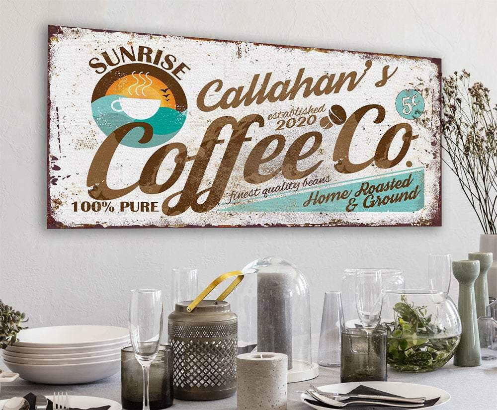 Personalized - Sunrise Coffee Co - Canvas