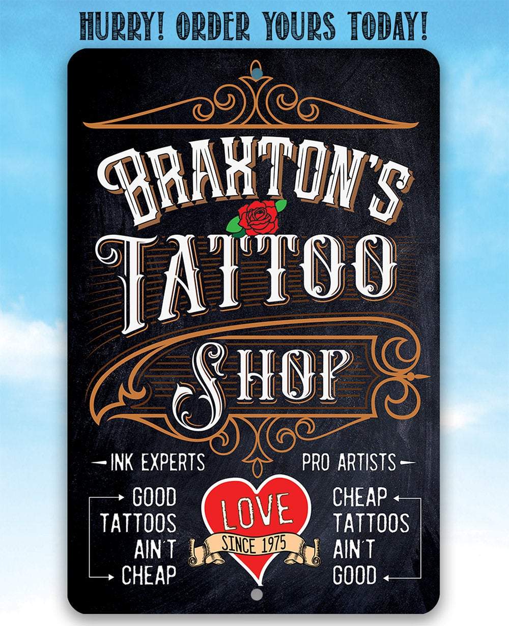 Personalized - Tattoo Shop - Metal Sign