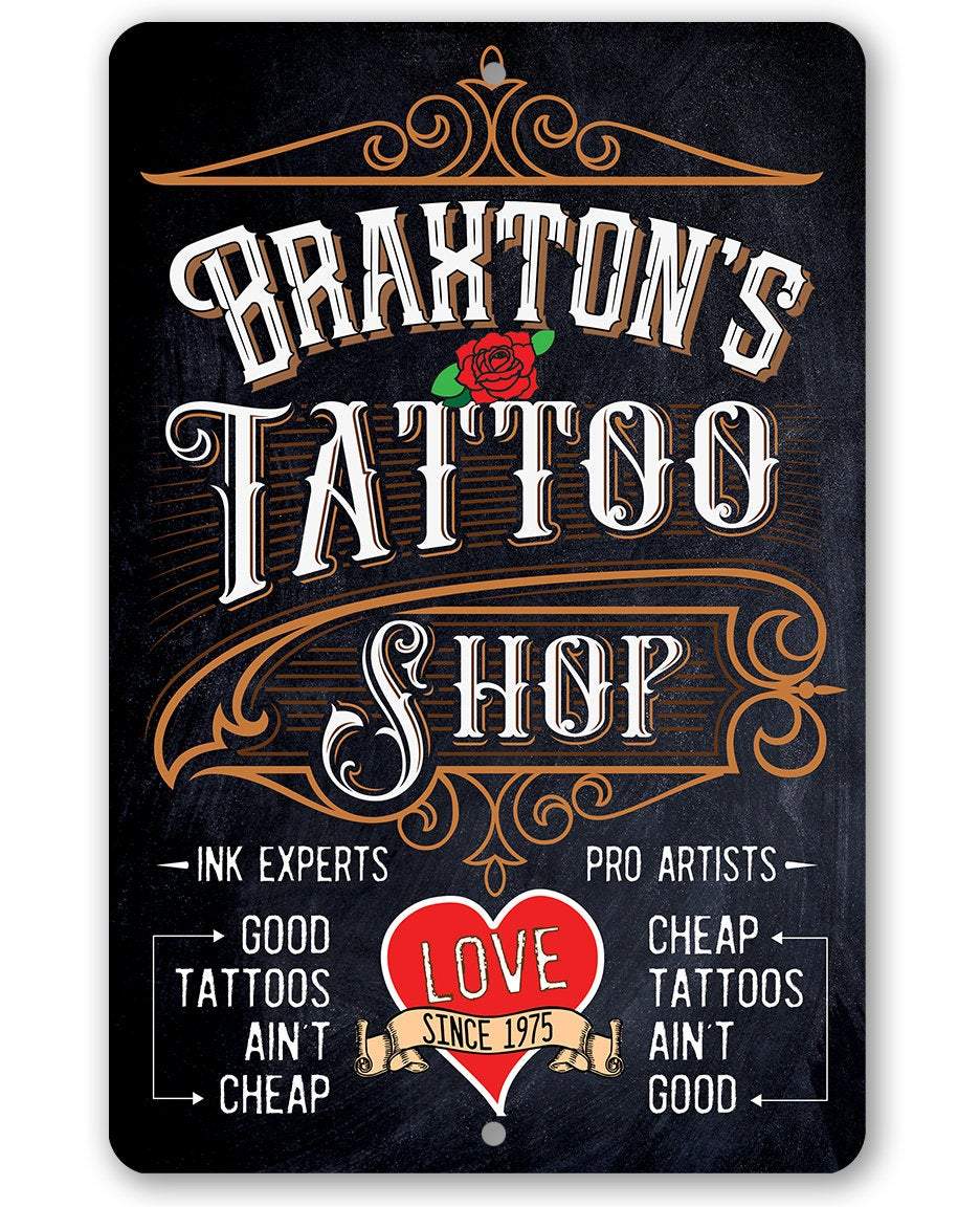 Personalized - Tattoo Shop - Metal Sign