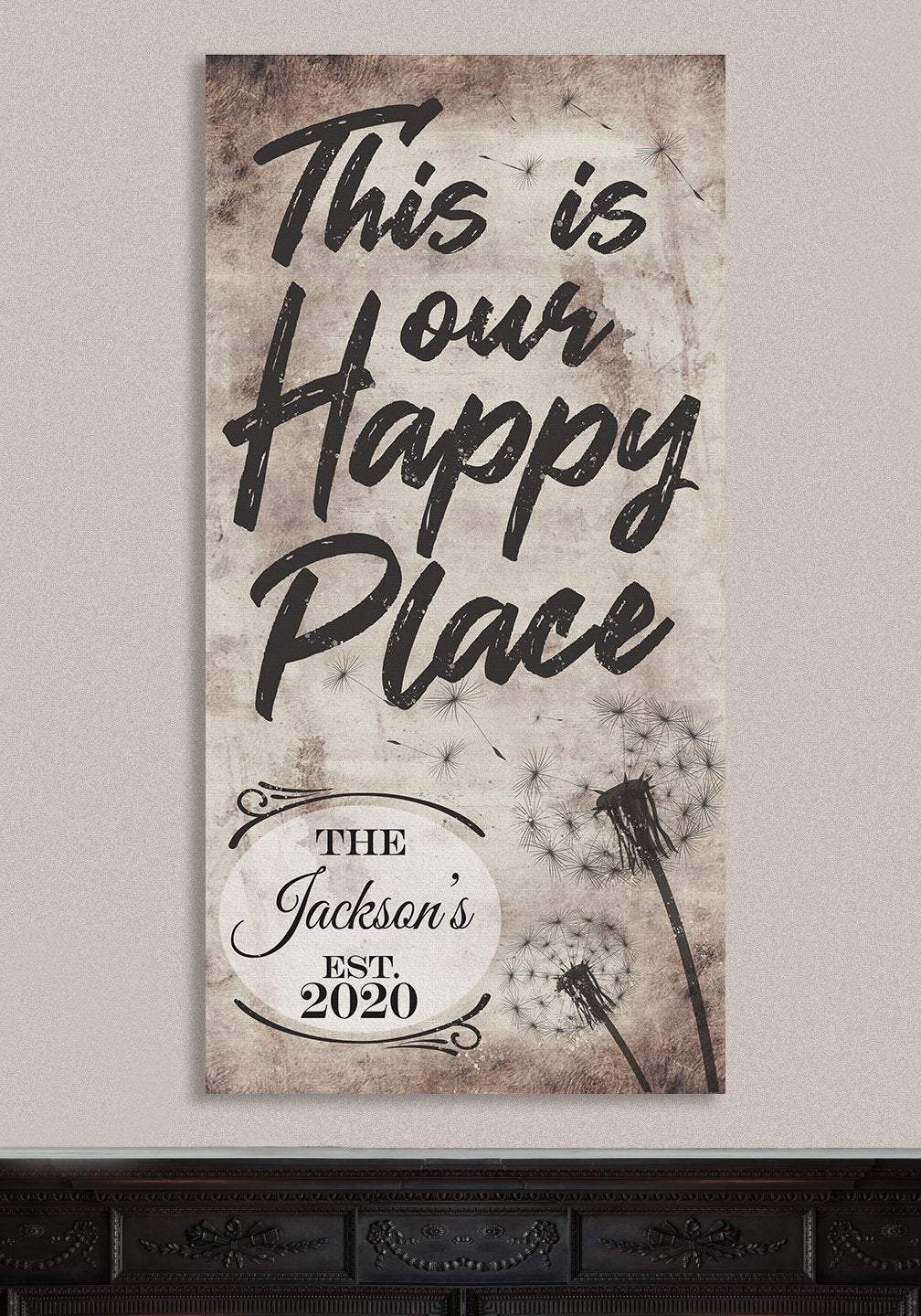 Personalized - This Is Our Happy Place -  Vertical - Canvas