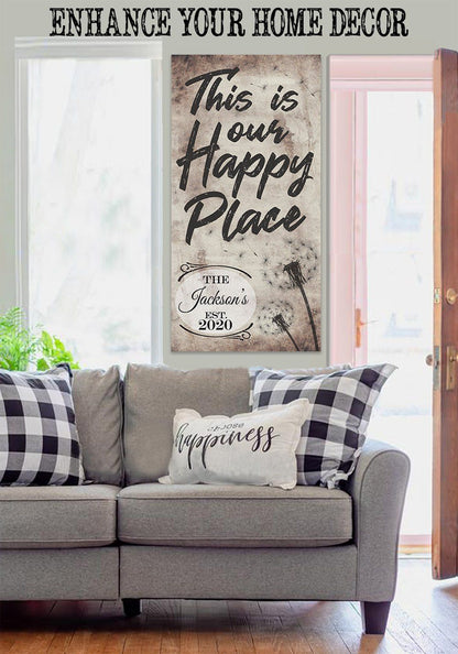 Personalized - This Is Our Happy Place -  Vertical - Canvas
