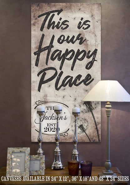 Personalized - This Is Our Happy Place -  Vertical - Canvas