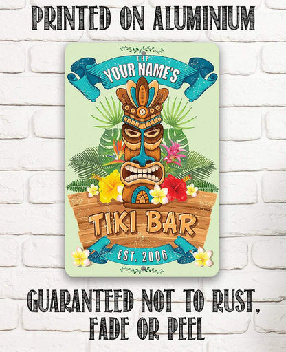 Personalized - Tiki Bar Aloha - Metal Sign