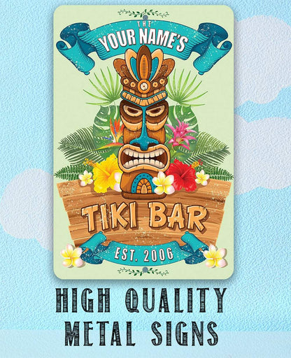 Personalized - Tiki Bar Aloha - Metal Sign
