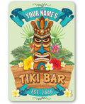 Personalized - Tiki Bar Aloha - Metal Sign