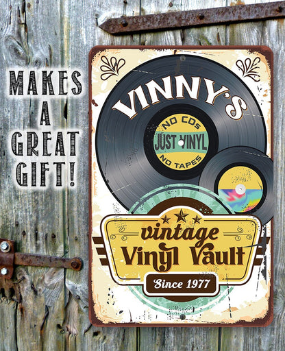 Personalized - Vintage Vinyl Vault - Metal Sign